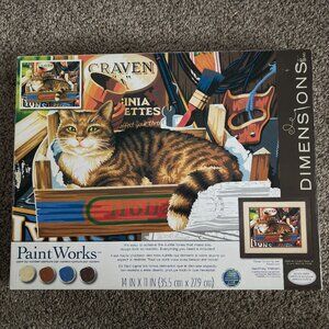 Dimensions Geoffrey Tristram Acrylic Paint By Number Cat Signs Set Sealed 14x11"